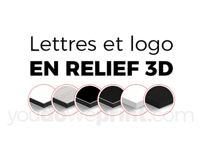 Lettres et logo en relief 3D